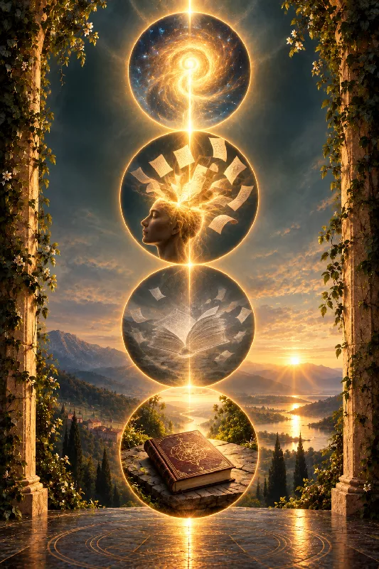 Illustrated Tree of Life map showing creation, inner awareness, and spiritual study