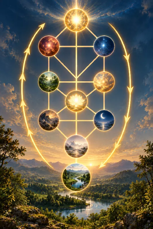 Tree of Life diagram showing the ascending and descending healing process
