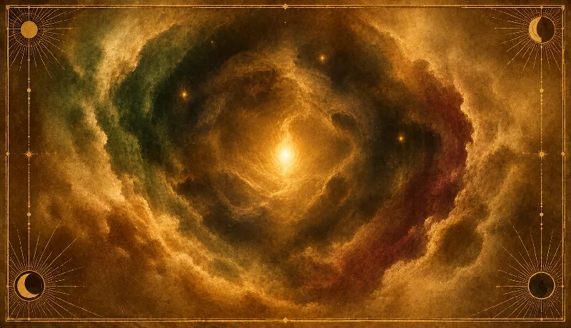 Glowing point of light representing conception and the beginning of creation